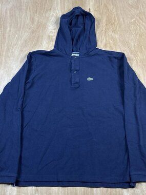 Lacoste Boys Navy Blue Long Sleeve Lightweight Pullover Hoodie Size 14